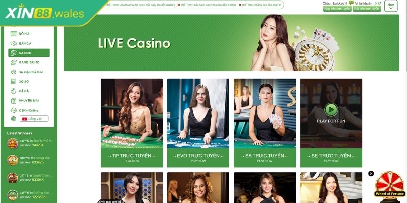 Giới thiệu sân chơi casino trực tuyến Xin88 
